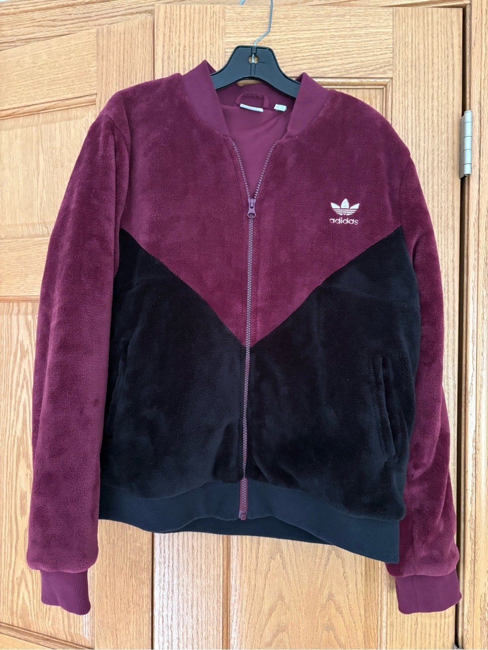 adidas Burgundy and Black Trefoil Jacket